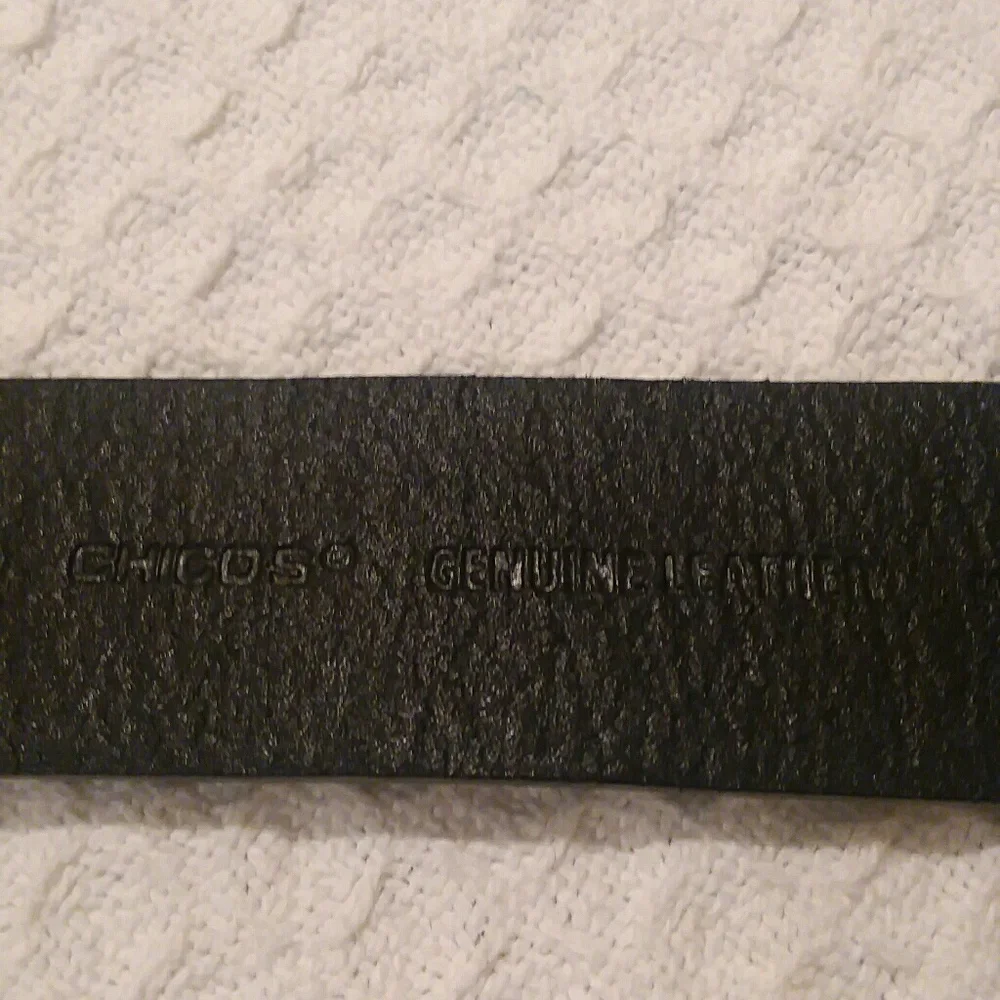 Chico's Wide Leather And Metal Belt